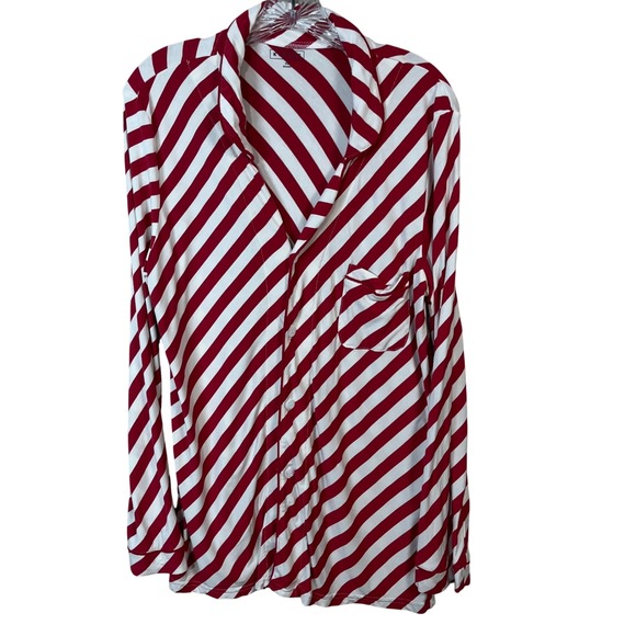 Kickee Pants Candy Cane Stripe Women's Pajama Top‎ Size XL - Picture 1 of 4